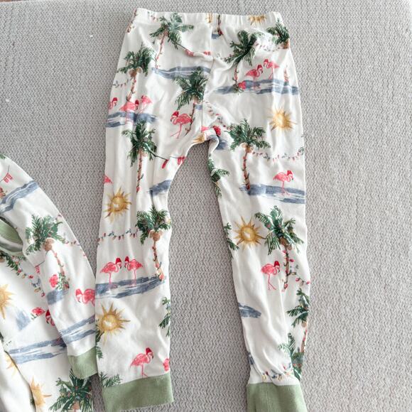 Burt's Bees White Tropical Christmas Two Piece Pajama Set 3T Organic Cotton - Picture 7 of 10